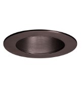 Foto para 75w 5" Copper Bronze Line Voltage Step Baffle Downlight Recessed Trim