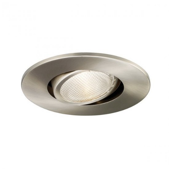 Foto para 50w 4" Brushed Nickel Line Voltage Adjustable Ring Downlight Recessed Trim