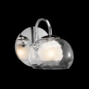 Picture of 40w Niu Clear Optic Outside Glass With Satin-Etched Inner Globe With Clear Glass Reveal Chrome G9 sconce