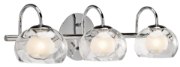 Picture of 40w Niu Clear Optic Outside Glass With Satin-Etched Inner Globe With Clear Glass Reveal Chrome G9 3 light vanity