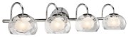 Picture of 40w Niu Clear Optic Outside Glass With Satin-Etched Inner Globe With Clear Glass Reveal Chrome G9 4 light vanity