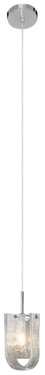 Foto para 40w Zanne Hand Formed Clear Glass With Flame Chipped Inside Chrome G9 mini pendant