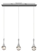 Foto para 20w Rockne Clear K9 Crystal Chrome G4 3 light linear pendant