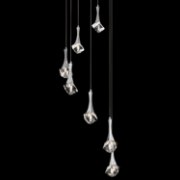 Foto para 20w Rockne Clear K9 Crystal Chrome G4 7 light spiral pendant