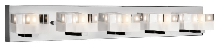 Foto para 20w Considine Clear And Frosted Glass Chrome G4 5 light vanity