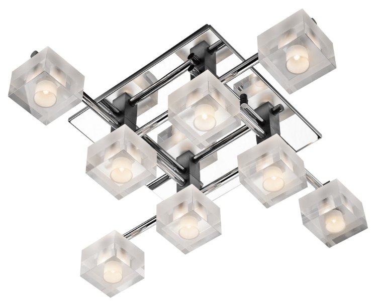 Foto para 20w Considine Clear And Frosted Glass Chrome G4 8 light flush mount
