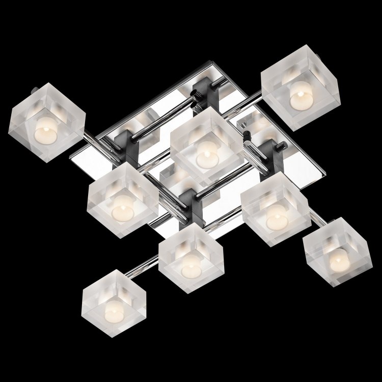 Foto para 20w Considine Clear And Frosted Glass Chrome G4 8 light flush mount
