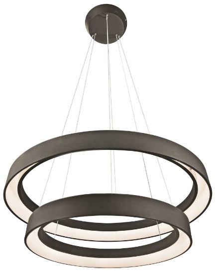 Foto para 1483lm Fornello Sand Textured Black Integrated LED 2 ring (light) pendant