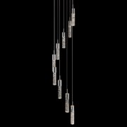 Picture of 35w Kristall K9 Bubble Crystal With Faceted Edge Chrome GU4 9 light spiral pendant