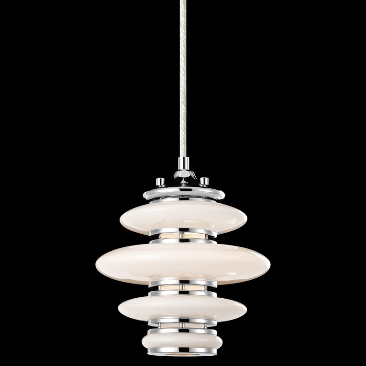 Foto para 40w Cumulus Opal White Glass Chrome G9 1 light pendnat