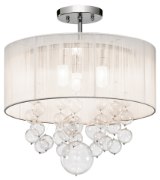 Picture of 40w Imbuia White String W/ Clear Blown Circle Glass Chrome G9 16" Semi-Flush