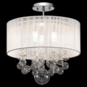 Picture of 40w Imbuia White String W/ Clear Blown Circle Glass Chrome G9 16" Semi-Flush