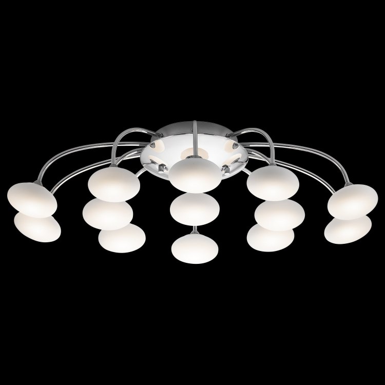 Foto para 627lm Kotton Frosted White Glass Chrome Integrated LED Sconce / Flush
