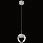 Picture of 143lm Anello Etched Acrylic Chrome Integrated LED 1 Light Mini Pendant