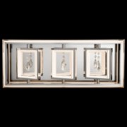 Picture of 1035lm Maze Clear Acrylic Etched Inside With Hanging Crystal Accents Chrome Integrated LED 3 Light Vanity