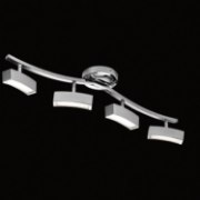 Foto para 1200lm Landon Etched Acrylic Chrome Integrated LED 4 Light Rail