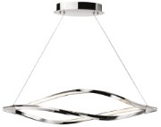 Foto para 1681lm Meridian Etched Acrylic Chrome Integrated LED 1 Head Island Pendant