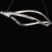 Foto para 1681lm Meridian Etched Acrylic Chrome Integrated LED 1 Head Island Pendant