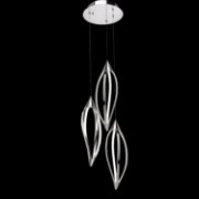 Foto para 1235lm Meridian Etched Acrylic Chrome Integrated LED 3 Head Pendant Cluster