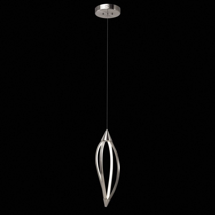Foto para 614lm Meridian Etched Acrylic Brushed Nickel Integrated LED 1 Head Pendant