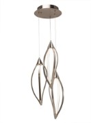 Foto para 1235lm Meridian Etched Acrylic Brushed Nickel Integrated LED 3 Head Pendant Cluster