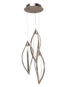 Picture of 1235lm Meridian Etched Acrylic Brushed Nickel Integrated LED 3 Head Pendant Cluster