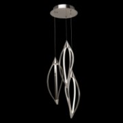 Picture of 1235lm Meridian Etched Acrylic Brushed Nickel Integrated LED 3 Head Pendant Cluster