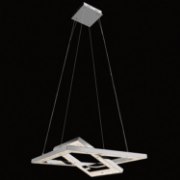 Picture of 3975lm Crushed Ice Clear Glass With Crystals Gems Chrome Integrated LED cool white LED 2 (light) Square Pendant