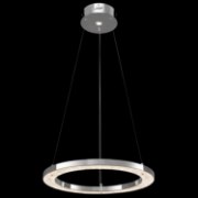 Picture of 2113lm Crushed Ice Clear Glass With Crystals Gems Chrome Integrated LED cool white LED 1 (light) + 1 Recessed Circular Pendant