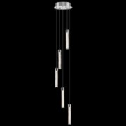 Picture of 1715lm Intezo Clear Barber Pole Glass Chrome Integrated LED 5LT Spiral Pendant