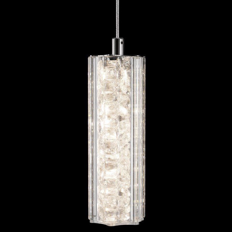 Foto para 1502lm Neruda Clear Crystal W/ Crystal Gems Chrome Integrated LED warm white LED 5 light spiral pendant