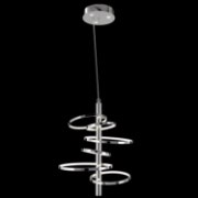 Foto para 2451lm Sirkus Etched Acrylic Chrome Integrated LED warm white LED 6 Ring (light) + 3 Recessed Pendant