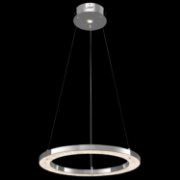 Foto para 2113lm Crushed Ice Clear Glass With Crystals Gems Chrome Integrated LED warm white LED 1 (light) + 1 Recessed Circular Pendant