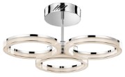 Foto para 2108lm Ithican Clear Acrylic Etched Inside Chrome Integrated LED 3 Ring (light) Semi-Flush