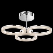 Foto para 2108lm Ithican Clear Acrylic Etched Inside Chrome Integrated LED 3 Ring (light) Semi-Flush