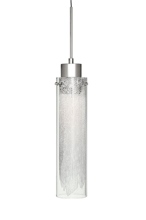 Foto para 298lm Krysalis Clear W/ White Metal Filigree Chrome Integrated LED mini pendant