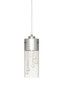 Foto para 359lm Shayla Plated Chrome Finish On Clear Glass With Faceted Crystal Accents Chrome Integrated LED mini pendant