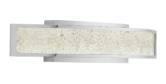 Foto para 1156lm Crushed Ice Clear Glass With Crystals Gems Chrome Integrated LED 1-Light Vanity w/ Down Light