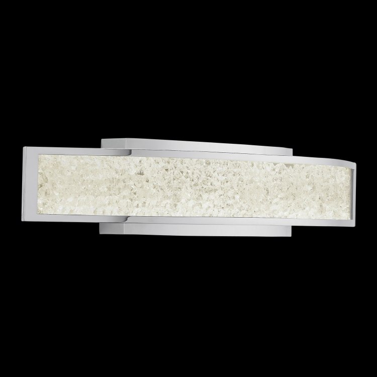 Foto para 1156lm Crushed Ice Clear Glass With Crystals Gems Chrome Integrated LED 1-Light Vanity w/ Down Light