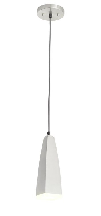 Foto para 357lm Heren Clear Etched Platinum (Painted) Integrated LED 1LT  LED MINI-PENDANT