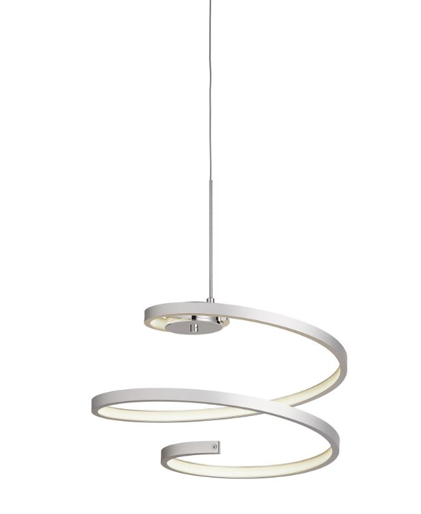 Foto para 760lm Tintori Etched Acrylic Chrome & Oxidised Silver Integrated LED Pendant