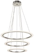 Picture of 5555lm Hyvo Matte White Acrylic Brushed Nickel Integrated LED 3 Ring LED Pendant