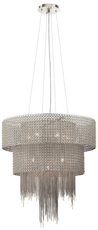 Foto para 40w Elauna Brushed Nickel G9 Large Drum Chandelier