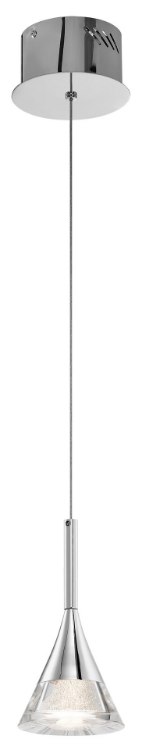 Foto para 551lm Kabru Clear Acrylic With Suspended Metal Flake Chrome Integrated LED Mini Pendant