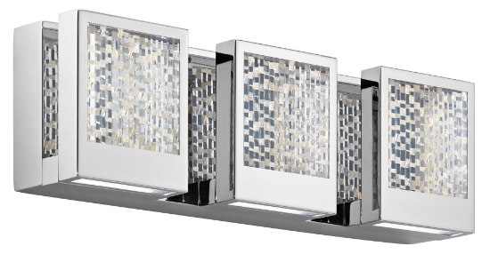 Picture of 1125lm Pandora Clear Acrylic Chrome Integrated LED 3-Light 17.5" Vanity