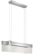 Foto para 1824lm Geo Clear Acrylic With Etched Edge Chrome Integrated LED 32" Linear Pendant