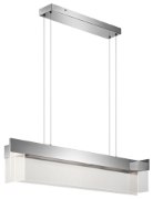 Foto para 1824lm Geo Clear Acrylic With Etched Edge Chrome Integrated LED 48" Linear Pendant