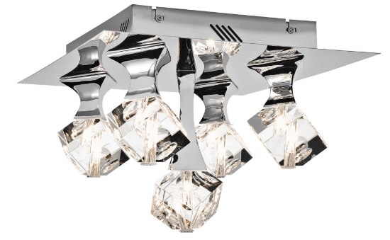 Picture of 1425lm Rockne Clear K9 Crystal Chrome Integrated LED 5 light flush