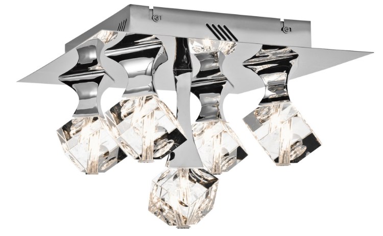 Foto para 1425lm Rockne Clear K9 Crystal Chrome Integrated LED 5 light flush