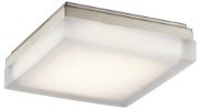 Picture of 1507lm Arston Press Glass - Painted White Inside Brushed Nickel Integrated LED 9" Square Flush